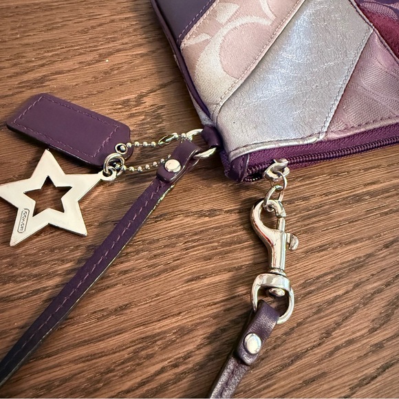 Coach Purple Patchwork Wristlet - Picture 8 of 13